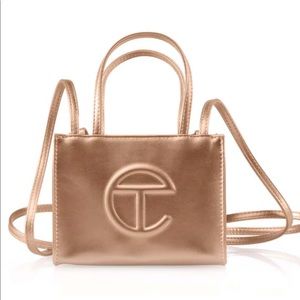 Authentic Telfar small shopper in Copper